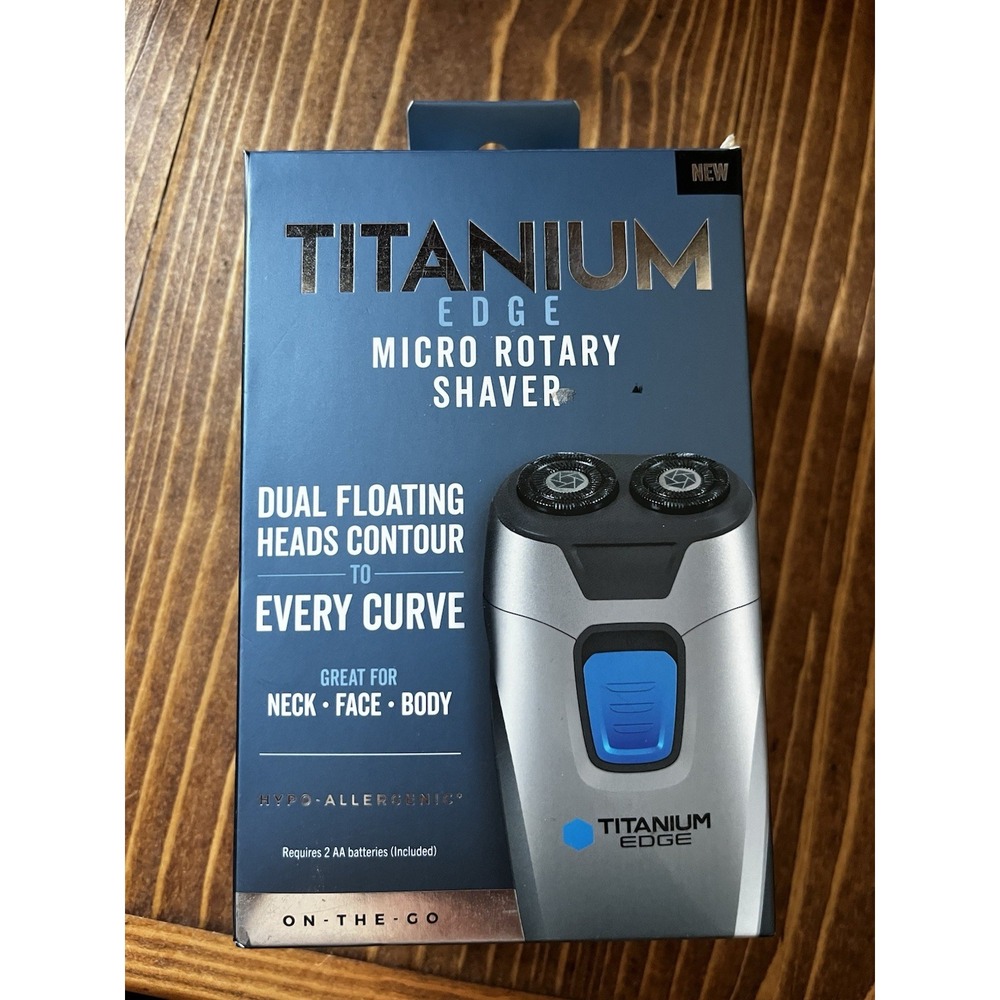 New Titanium Edge Micro Rotary Shaver 2 Rotary Heads Cordless Neck Face Body